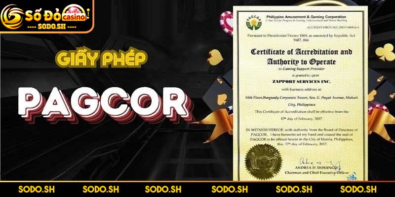 Giấy chứng nhận PAGCOR