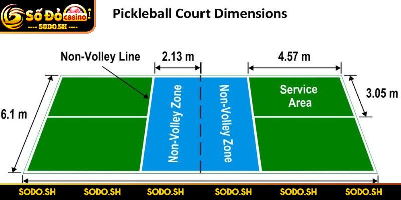 Kích Thước Sân Pickleball Tiêu Chuẩn Để Tập Luyện Thi Đấu Thông tin về kích thước sân Pickleball